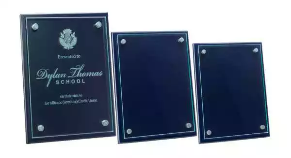 Blue Plaque with Glass Front