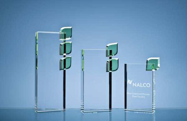 17cm Optical Crystal Single Leaf 'Eco Excellence' Award