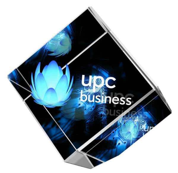 Colour Printed Slanted Glass Cube Award