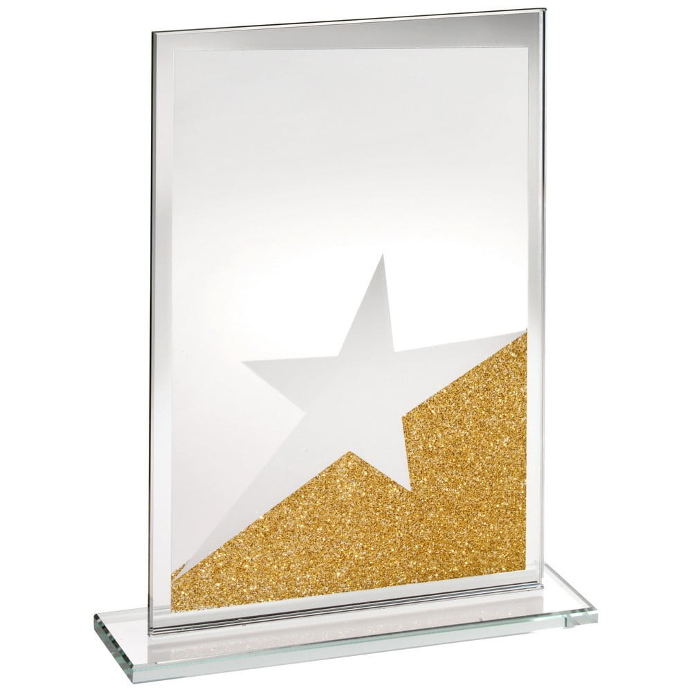 JADE GLASS RECTANGLE PLAQUE WITH GLITTER