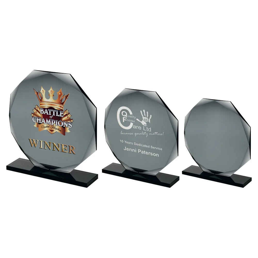 Smoked Glass Octagonal Award