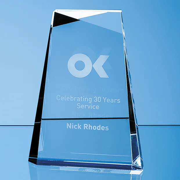 Crystal Award with Blue Base