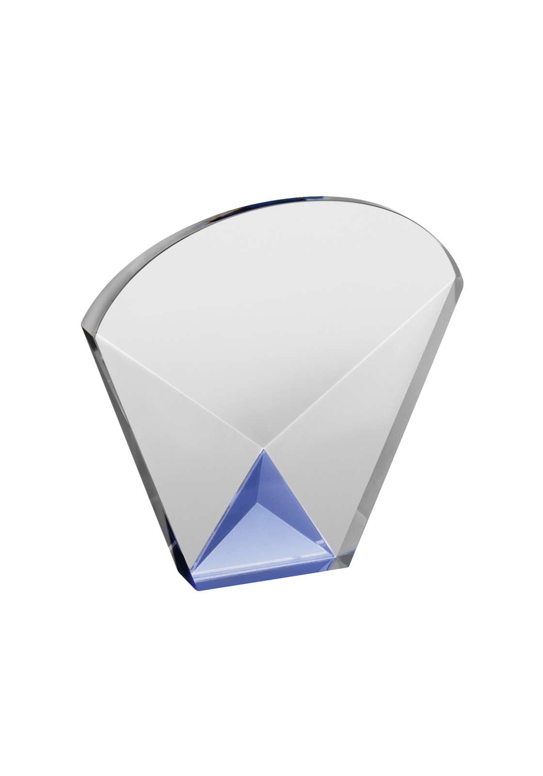 Clear & Blue Crystal Fan Award