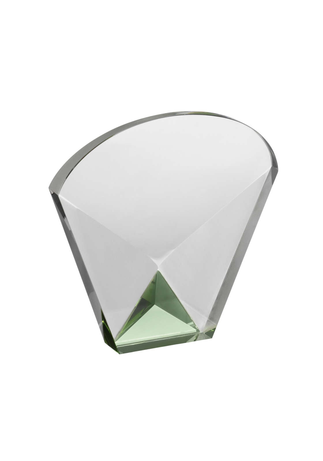 Clear & Green Crystal Fan Award