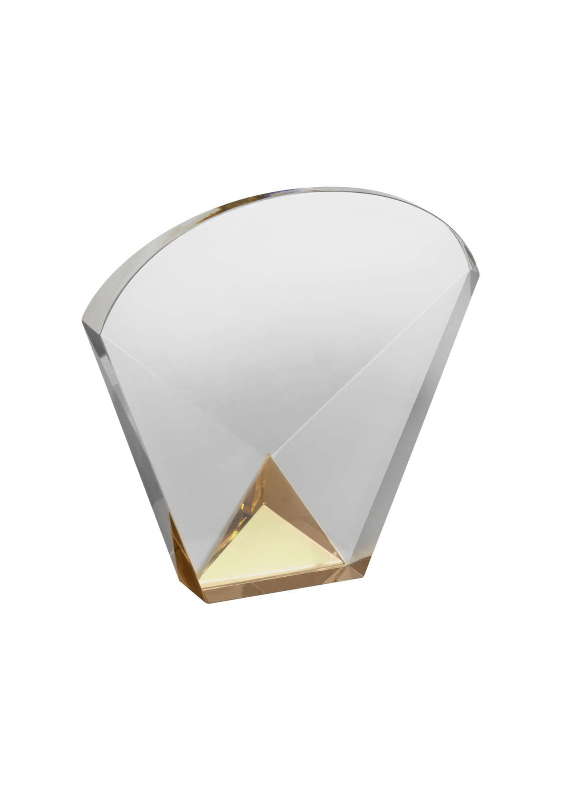 Clear & Gold Crsytal Fan Award
