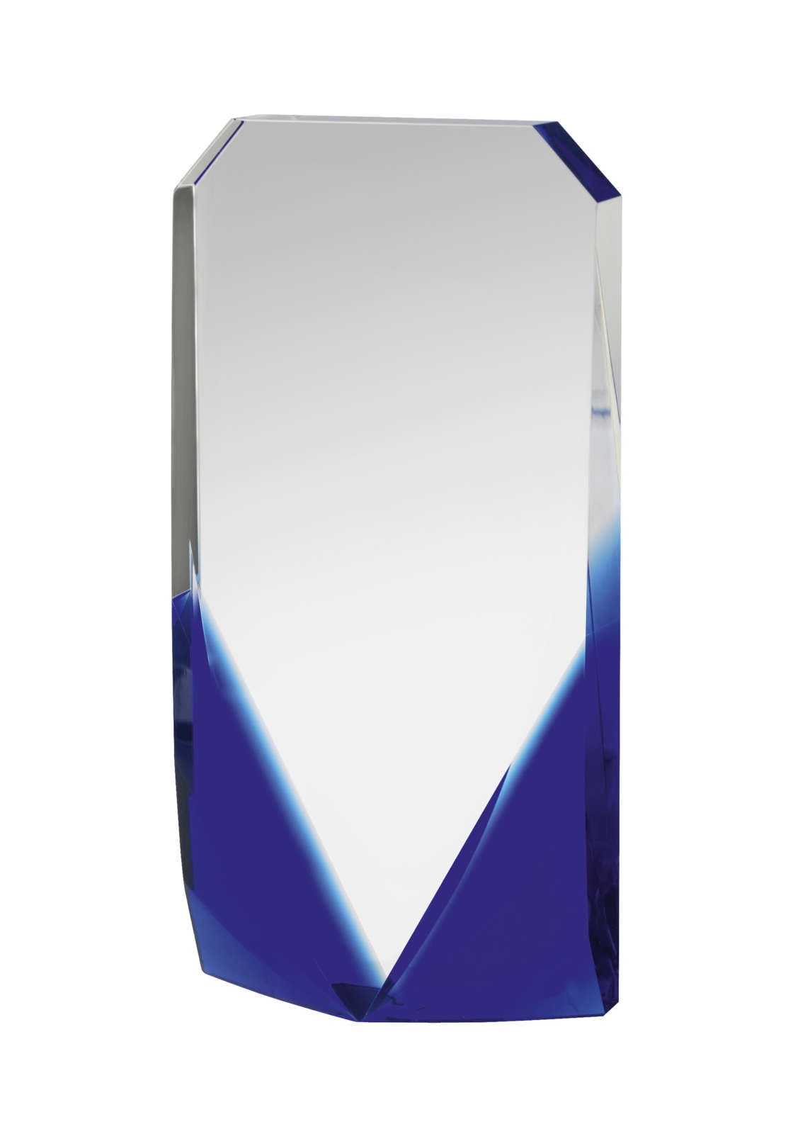 Clear & Blue Optical Crystal Award