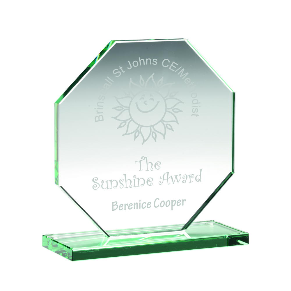 Jade Glass Octagon Plaque