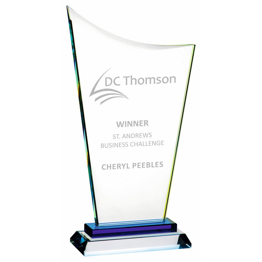 Crystal Award with Blue Base