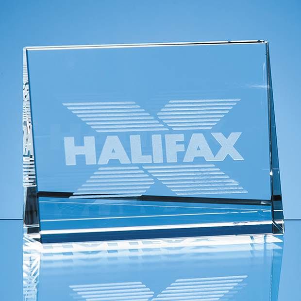 Optical Crystal Horizontal Wedge Paperweight