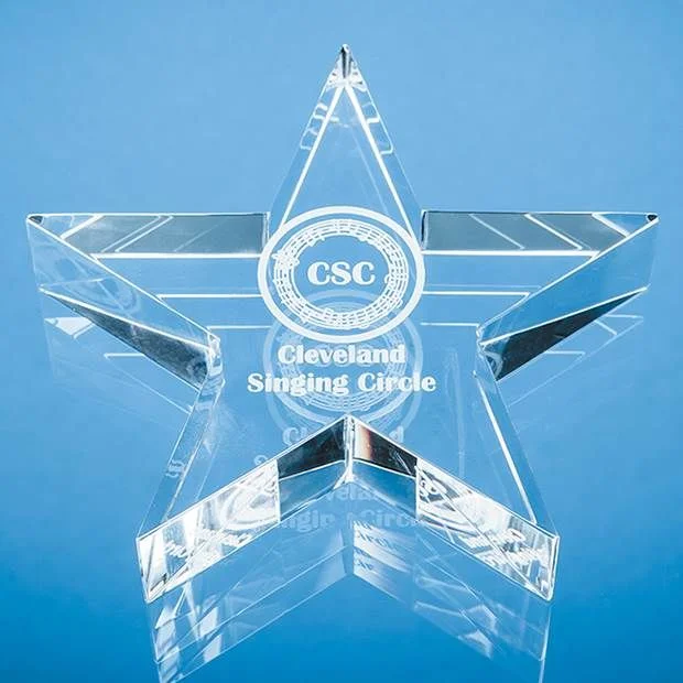Optical Crystal Star Paperweight