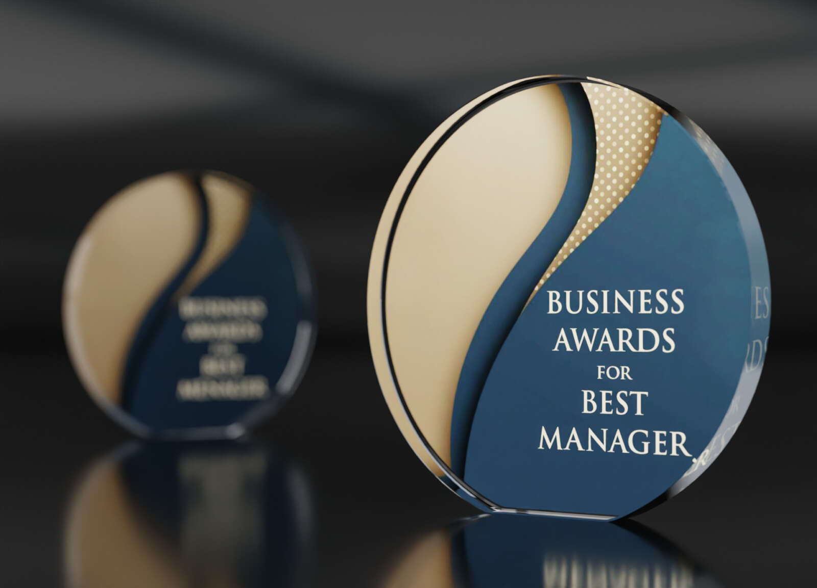 Freestanding Round Jade Glass Award - 1.5cm thickness