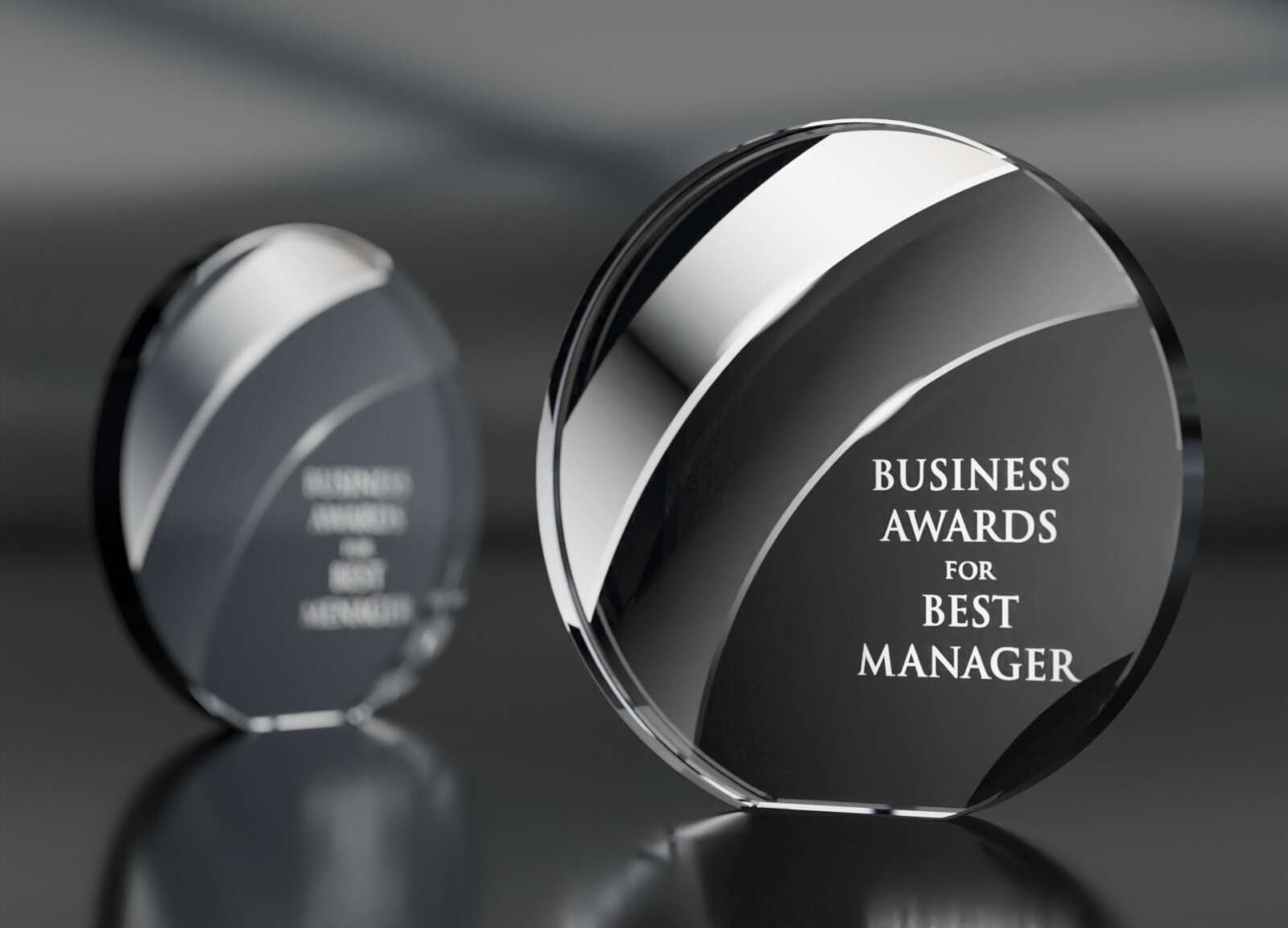 Freestanding Round Jade Glass Award - 1.5cm thickness