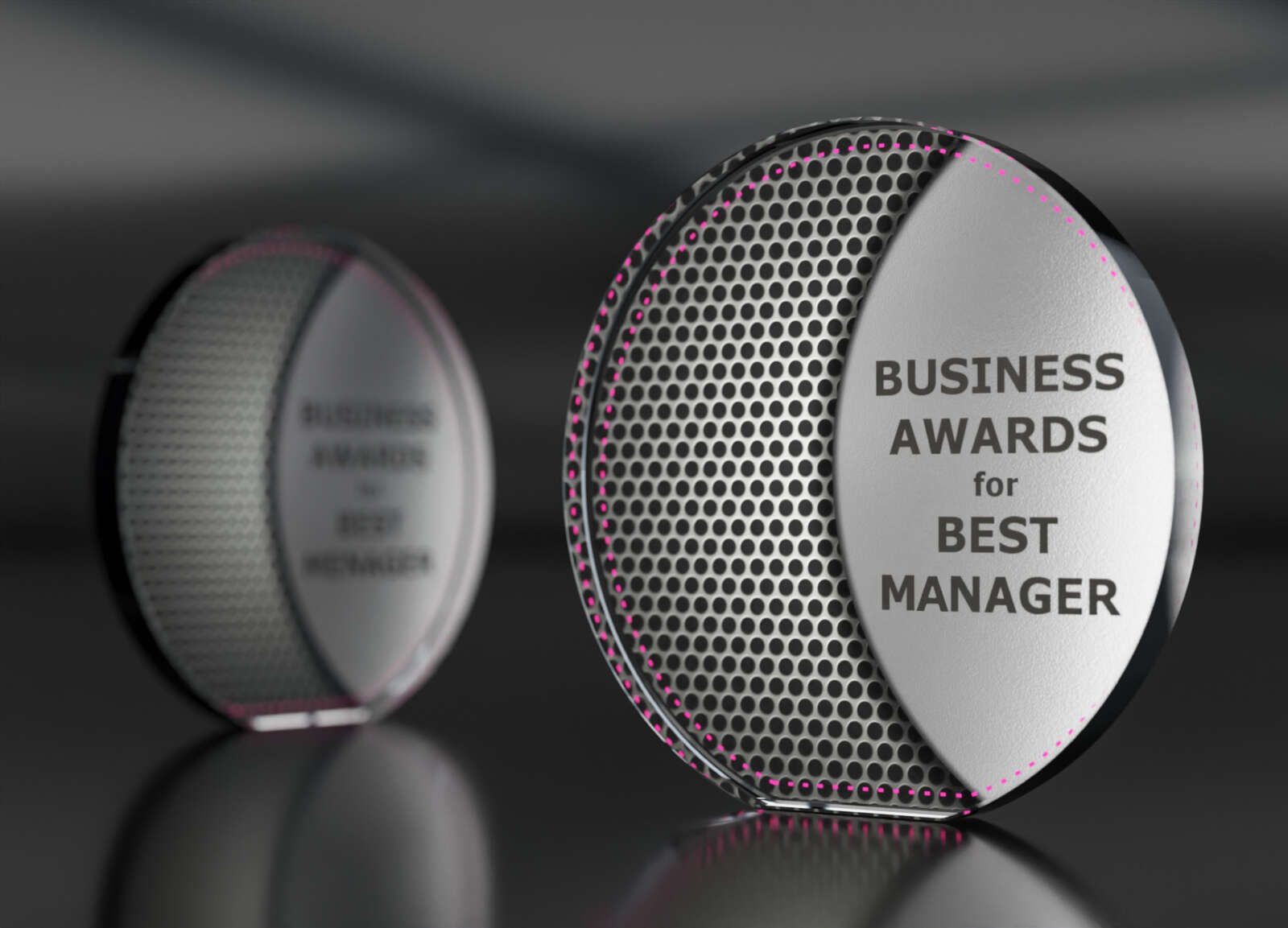 Freestanding Round Jade Glass Award - 1.5cm thickness