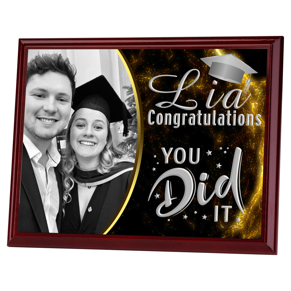 ROSEWOOD PLAQUE WITH WHITE SUBLIMATION FRONT (LANDSCAPE)