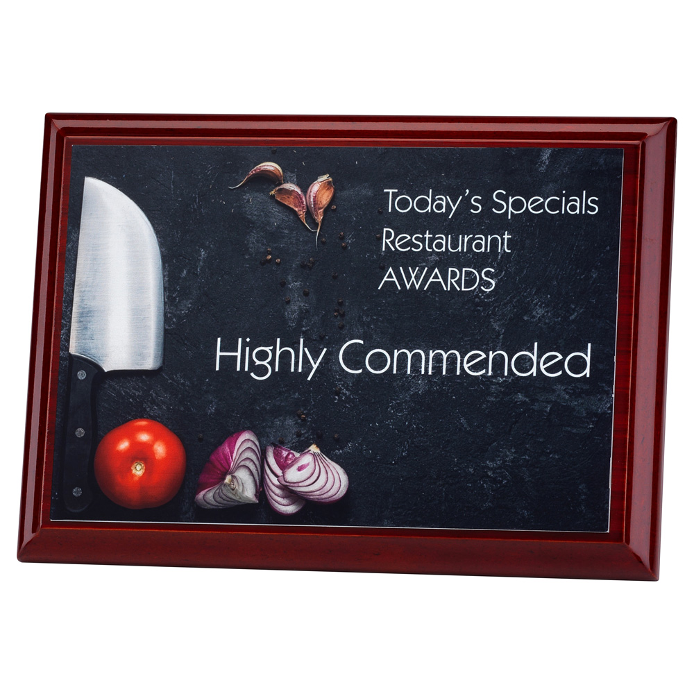 ROSEWOOD PLAQUE WITH WHITE SUBLIMATION FRONT (LANDSCAPE)