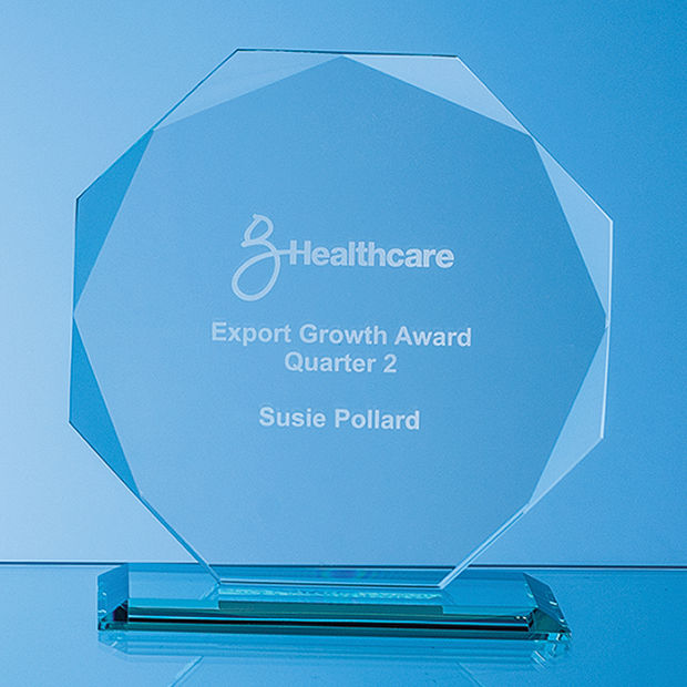 Jade Glass Facetted Octagon Award