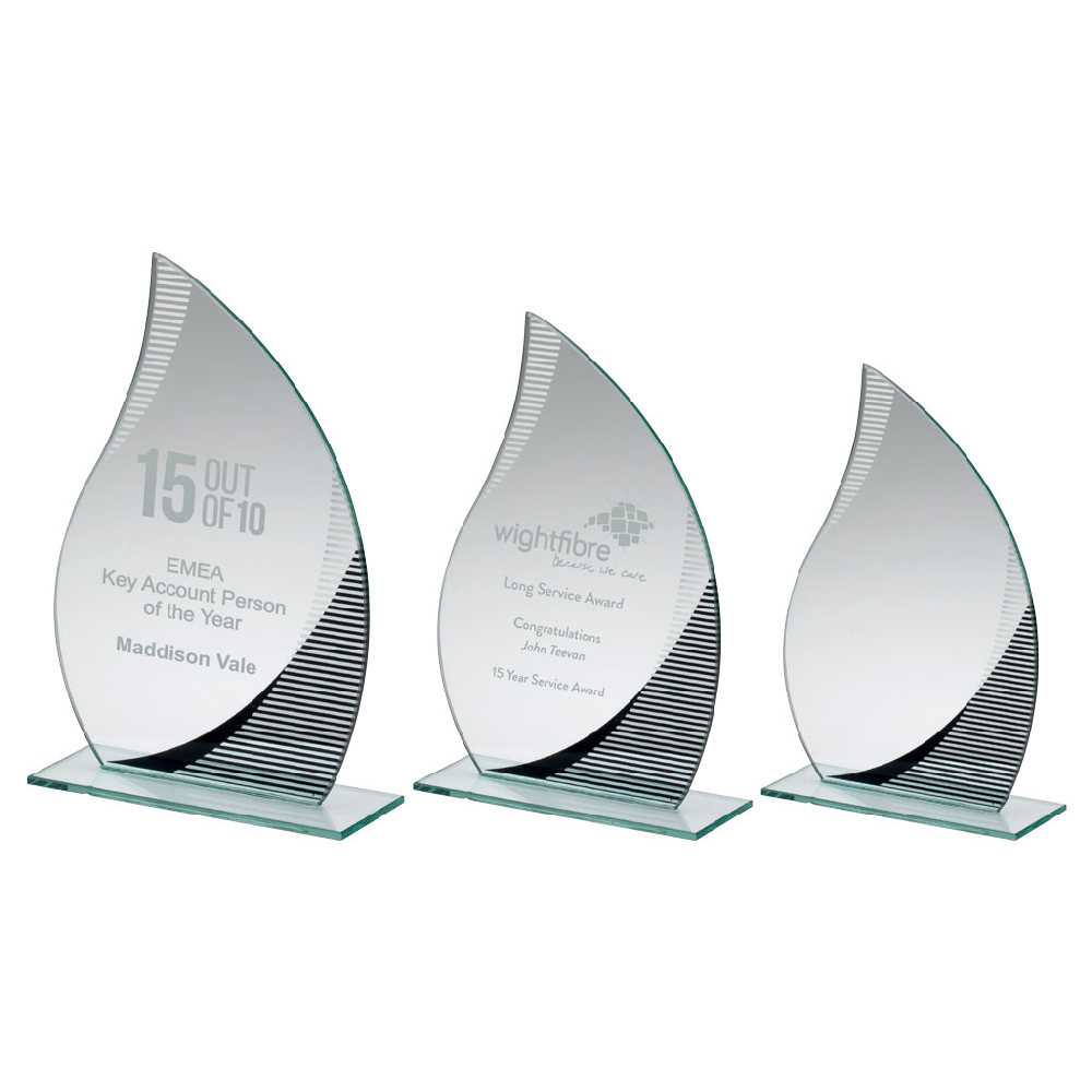 Jade Glass Flame With Silver/Black Detail